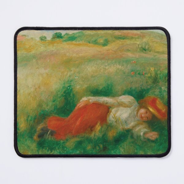 Item preview, Femme Couchee Dans Lherbe by Pierre-Auguste Renoir: Tranquil Impressionist Meadow designed and sold by artofuniverse.