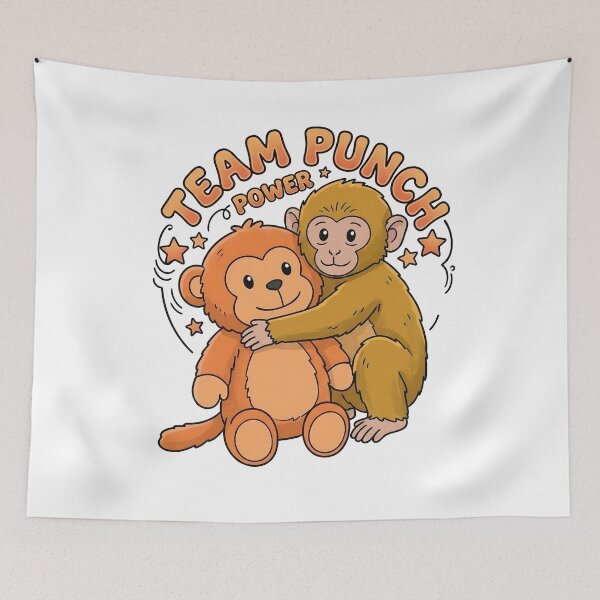 Item preview, Team Punch Power Baby Monkey Mascot Art Sticker designed and sold by blastercreation.