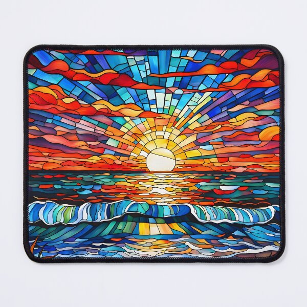 Item preview, Vivid Stained Glass Sunset designed and sold by ByNicoleSara.