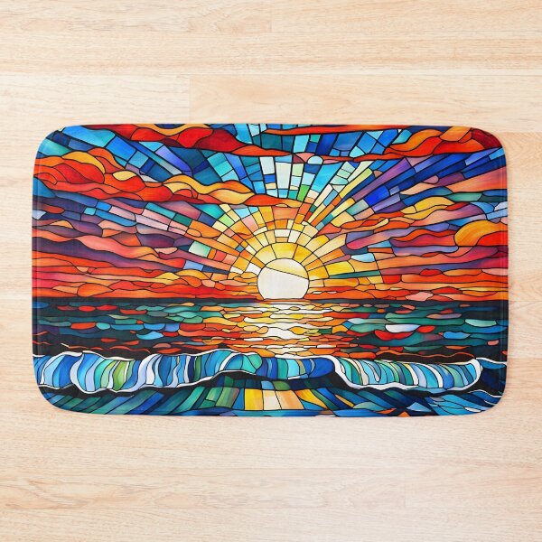 Item preview, Vivid Stained Glass Sunset designed and sold by ByNicoleSara.