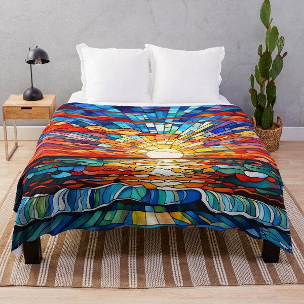 Item preview, Vivid Stained Glass Sunset designed and sold by ByNicoleSara.