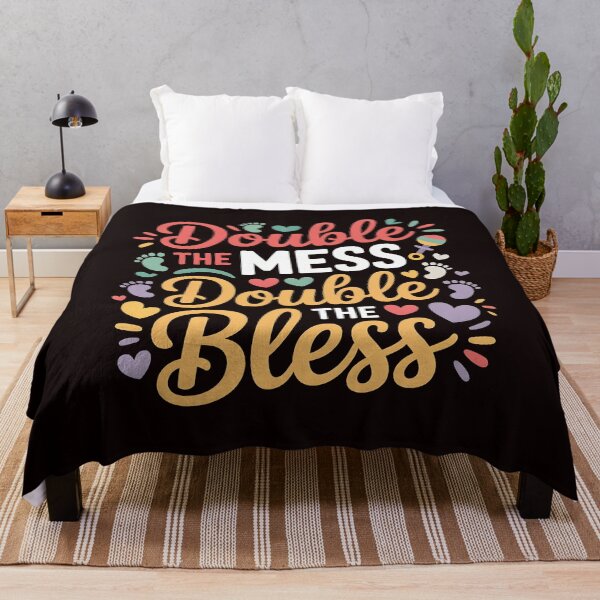 Item preview, Double The Mess Double The Bless – Mother Of Twins Cute Quote designed and sold by Redgiant87x.