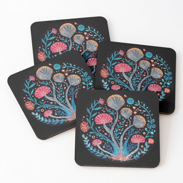 Item preview, Colorful mushroom plant art designed and sold by anytka.