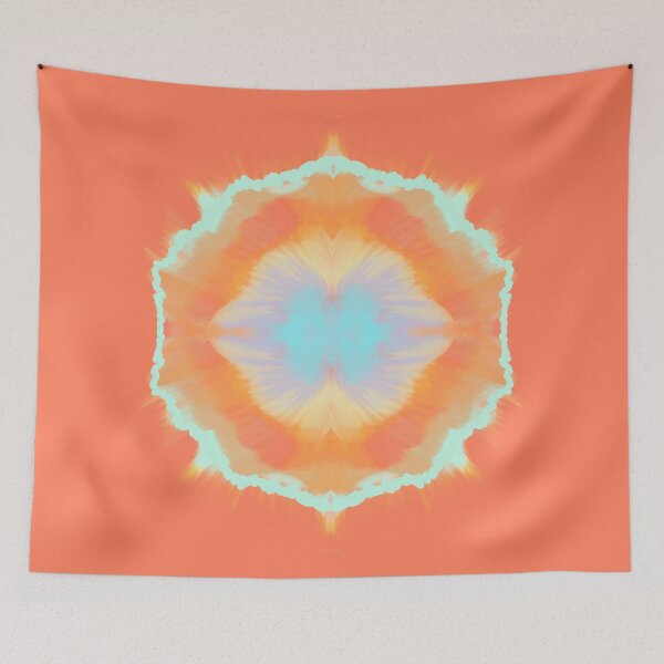 Item preview, Peach, Orange, Lilac and Blue Abstract Psychedelic Design designed and sold by DotDing.