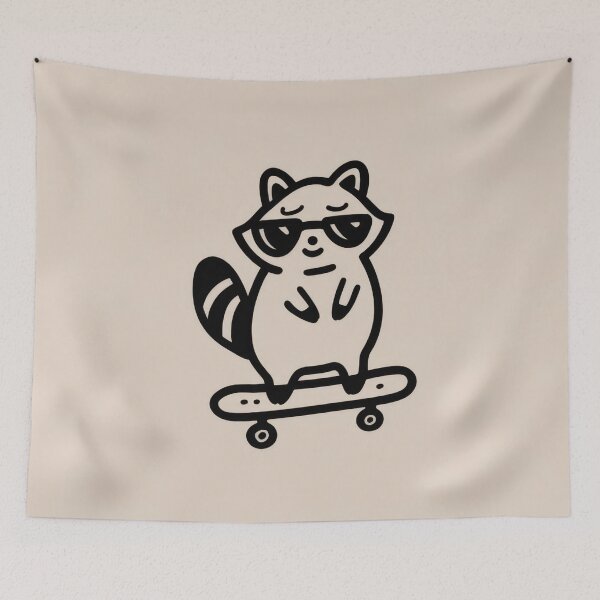 Item preview, Raccoon skates on a skateboard designed and sold by anytka.