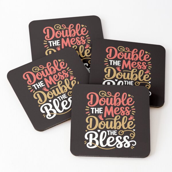 Item preview, Double The Mess Double The Bless – Cute Mother Of Two Quote designed and sold by Redgiant87x.
