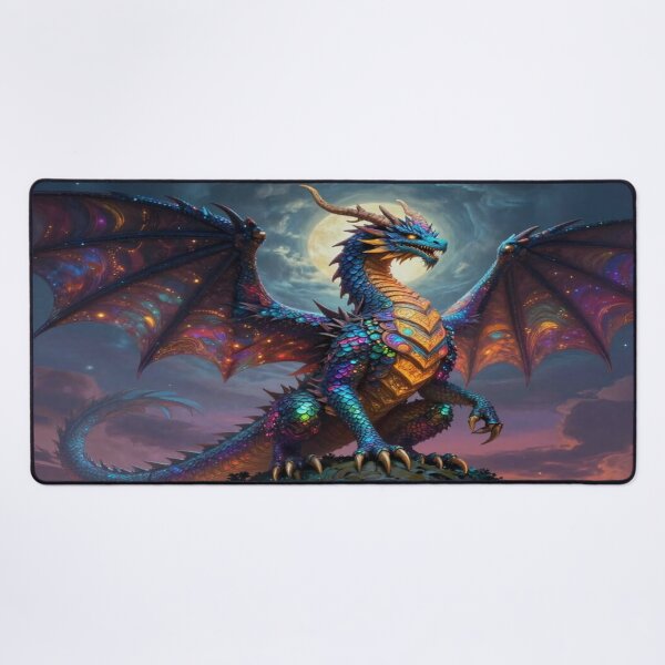 Item preview, Majestic Dragon Above the City – Iridescent Wings and Urban Fantasy Power designed and sold by FotoworldEdel.