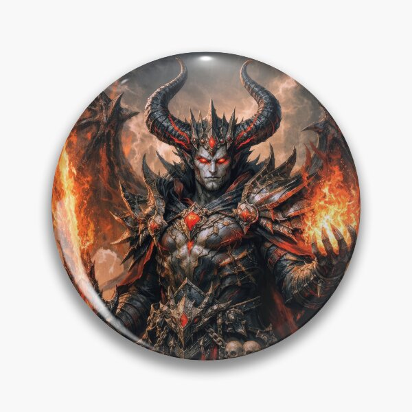 Item preview, Infernal Demon Lord with Flaming Sword – Dark Fantasy Hell King Artwork designed and sold by DrakariArt.