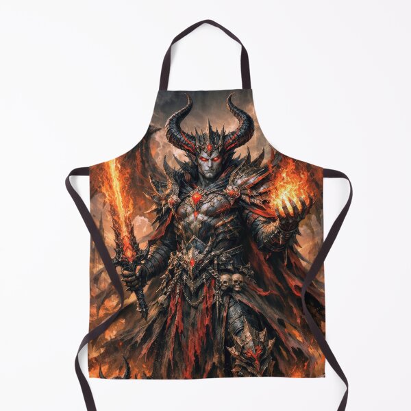 Item preview, Infernal Demon Lord with Flaming Sword – Dark Fantasy Hell King Artwork designed and sold by DrakariArt.
