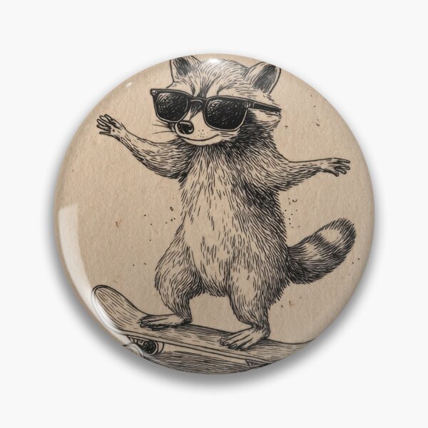 Item preview, Skating raccoon balances board designed and sold by anytka.