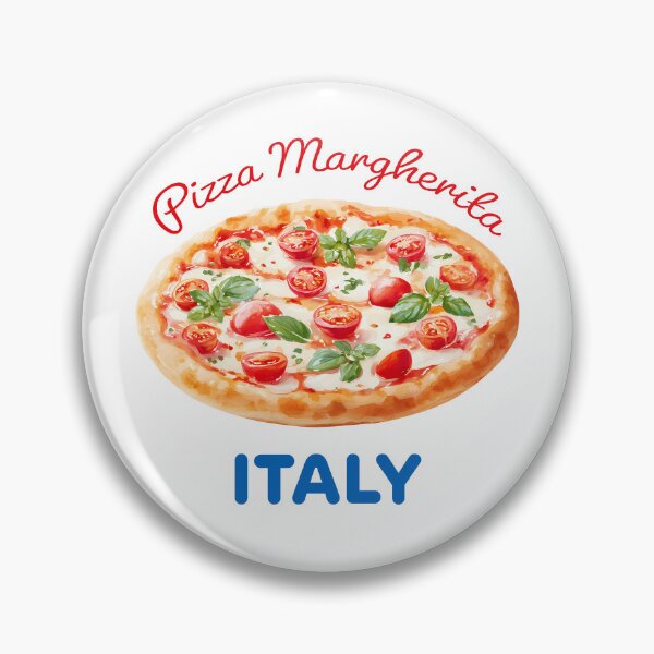 Item preview, Whole Margherita Pizza Watercolor Illustration Pizza Pomodoro Italy designed and sold by BobaBunny76.