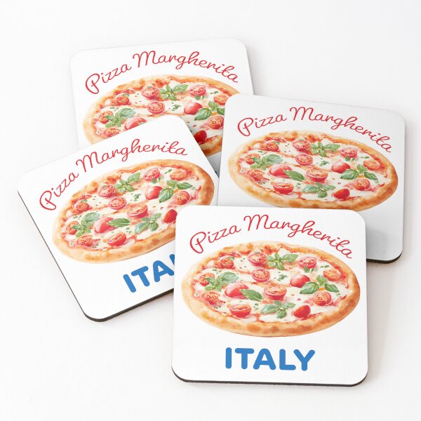 Item preview, Whole Margherita Pizza Watercolor Illustration Pizza Pomodoro Italy designed and sold by BobaBunny76.