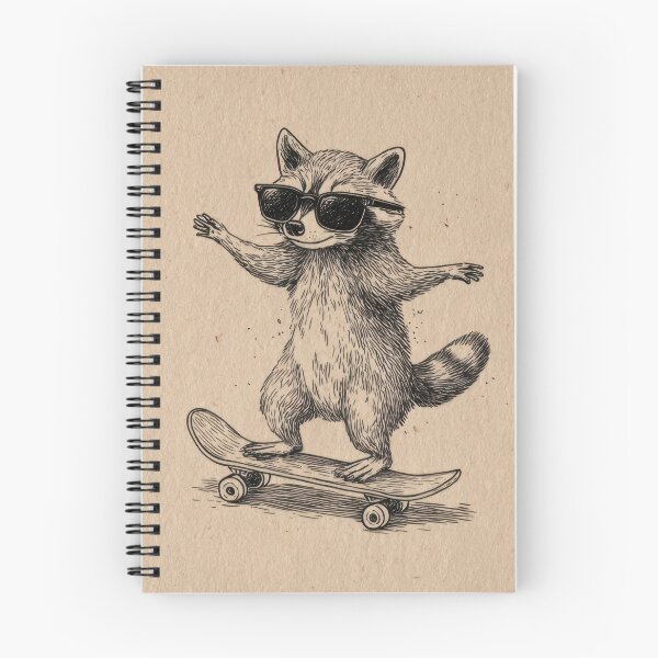Item preview, Skating raccoon balances board designed and sold by anytka.