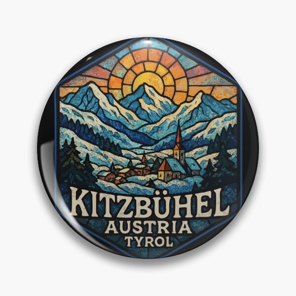 Item preview, Kitzbuhel Austria Tyrol Alps Stained Glass Art Travel designed and sold by TomFrontierArt.