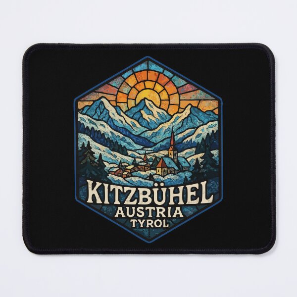 Item preview, Kitzbuhel Austria Tyrol Alps Stained Glass Art Travel designed and sold by TomFrontierArt.
