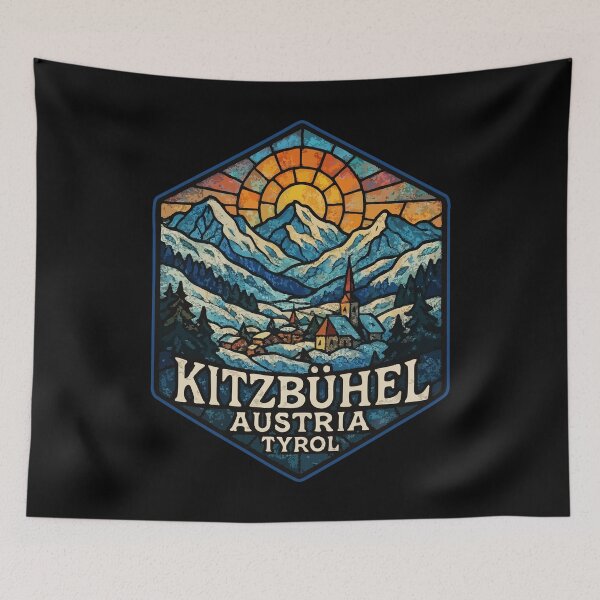 Item preview, Kitzbuhel Austria Tyrol Alps Stained Glass Art Travel designed and sold by TomFrontierArt.
