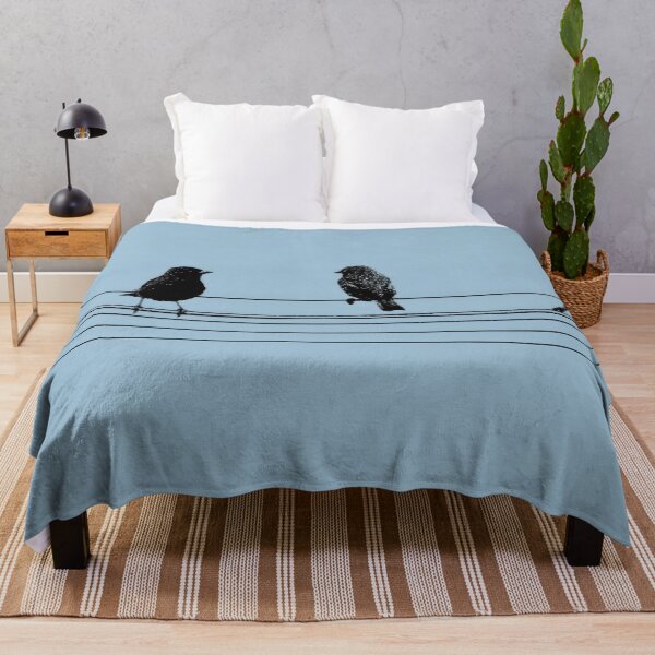 Item preview, Birds sit on power lines in blue sky designed and sold by anytka.