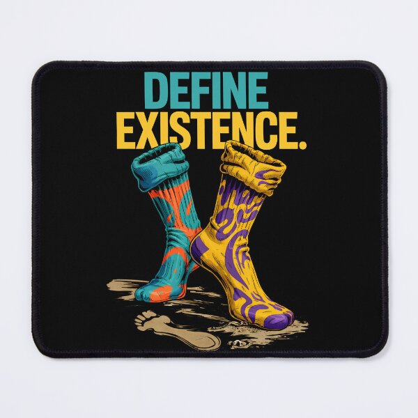 Item preview, Define Existence Surreal Invisible Socks Graphic Art - Aesthetic Mismatched Tube Socks Existentialism Poster - Quirky Invisible Man Illustration for Philosophical Streetwear and Home Decor designed and sold by Vivaan Studio.