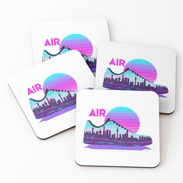 Item preview, AIR Berlin Skyline City Sneaker Vaporwave Sticker designed and sold by Imaginarium of Chaos falcon88 .