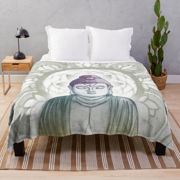 Item preview, Buddha Padma Watercolor - Snow Rainbow Sunset Sage designed and sold by Irene Estelle.