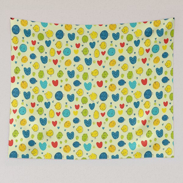 Item preview, Yellow and Blue Smiley Blob Faces designed and sold by Piotrek0001.