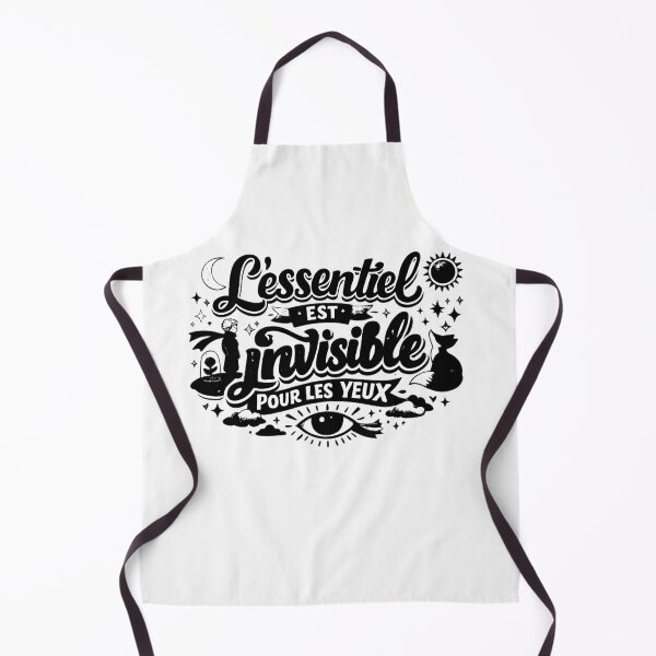 Item preview, "What is essential is invisible to the eyes," a French phrase (black and white ver) designed and sold by Moonshroomarts.