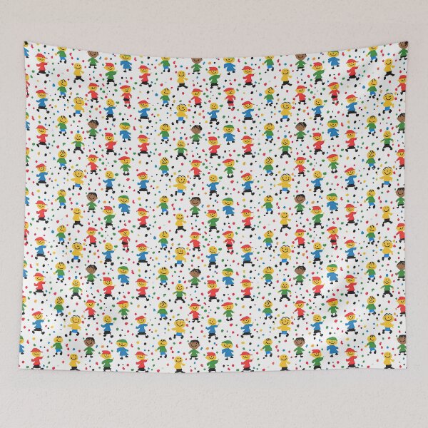 Item preview, Dense Colorful Stick Figure Kids Pattern designed and sold by Piotrek0001.