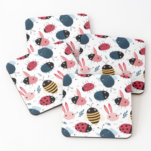 Item preview, Cute Ladybugs Bees and Pink Bunnies designed and sold by Piotrek0001.