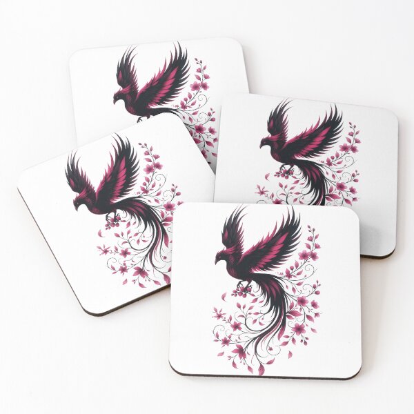 Item preview, Dark Bird with Pink Floral Design designed and sold by Carftastic.