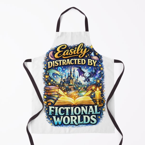 Item preview, Easily distracted by fictional worlds shirt - Fantasy book lover reading shirt for bibliophiles, dragons and magic readers gift designed and sold by vampbabe54.