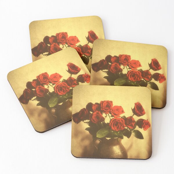 Item preview, Vibrant Red Roses in a Vintage Pitcher designed and sold by RubyDelAngel.