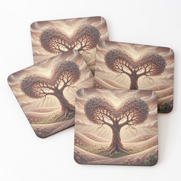 Item preview, Heart Tree in Macramé Light – Surreal Nature Art in Soft Woven Tones designed and sold by Herzbaumatelier.