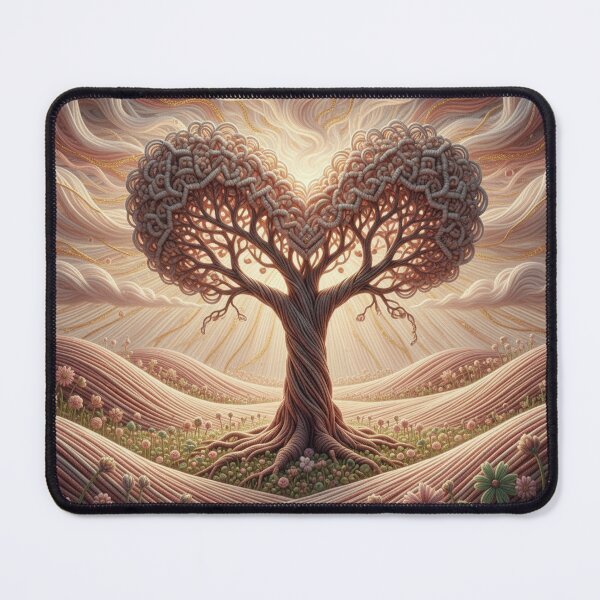 Item preview, Heart Tree in Macramé Light – Surreal Nature Art in Soft Woven Tones designed and sold by Herzbaumatelier.