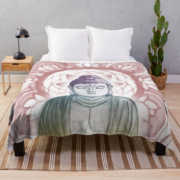 Item preview, Buddha Padma Watercolor - Snow Rainbow Sunset Ruby designed and sold by Irene Estelle.