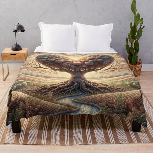 Item preview, Heart Tree in the Woven World – Surreal Nature Art in Warm Light designed and sold by Herzbaumatelier.
