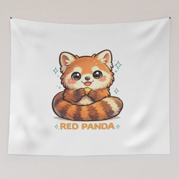 Item preview, Red Panda Kawaii Sticker (Cute Red Panda Snack Time) designed and sold by jgvisualarts.