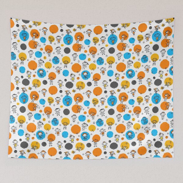 Item preview, Kids and Blue Doodle Circles Texture designed and sold by Piotrek0001.