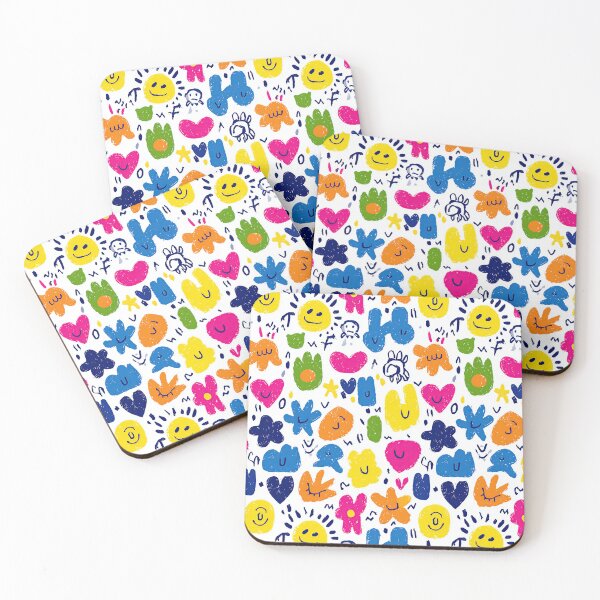 Item preview, Bright Colorful Abstract Doodles and Hearts designed and sold by Piotrek0001.