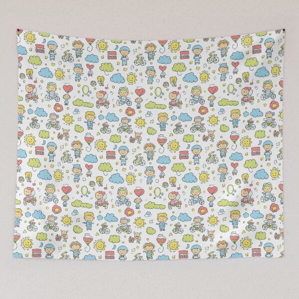 Item preview, Cute Green Clouds and Stars Sketch designed and sold by Piotrek0001.