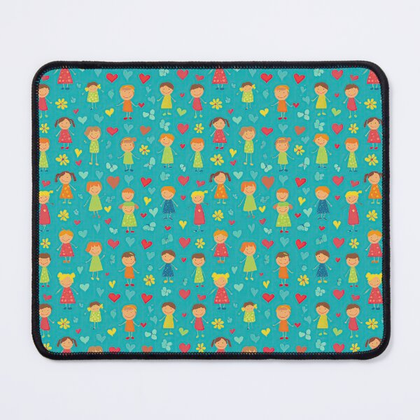 Item preview, Happy Girls on Teal Green Background designed and sold by Piotrek0001.
