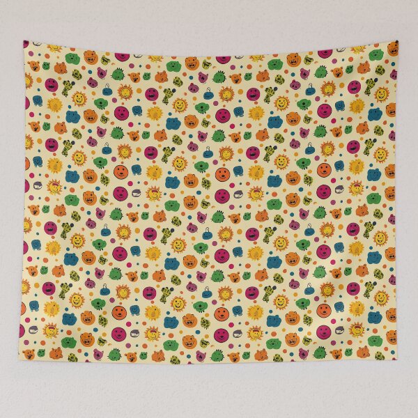 Item preview, Yellow Background with Funny Smiley Faces designed and sold by Piotrek0001.