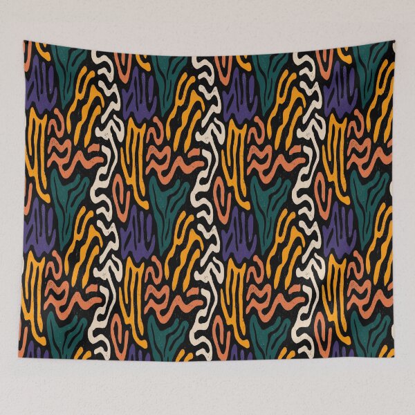 Item preview, Abstract Orange and Blue Wavy Lines designed and sold by Piotrek0001.