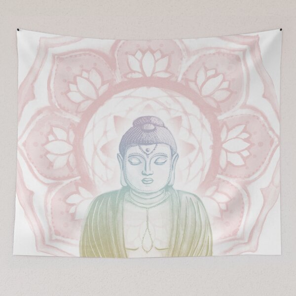 Item preview, Buddha Padma Watercolor - Snow Rainbow Sorbet Rose designed and sold by Irene Estelle.