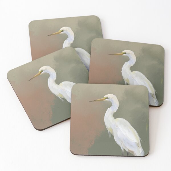 Item preview, Quiet Egret in Soft Light bird oil painting  designed and sold by SILVERAPPLE.