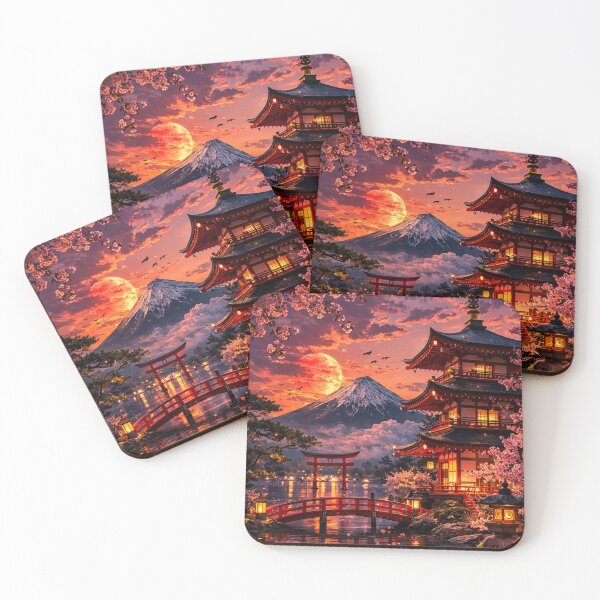 Item preview, Japanese Temple Sunset designed and sold by ApGraphicDesigns.