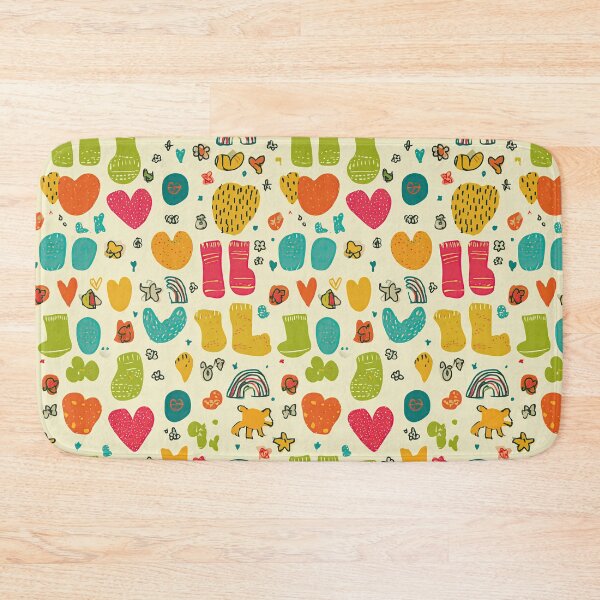 Item preview, Green Rainboots and Orange Hearts Doodle designed and sold by Piotrek0001.