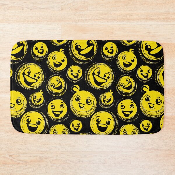 Item preview, Yellow Smiley Faces on Black Background designed and sold by Piotrek0001.