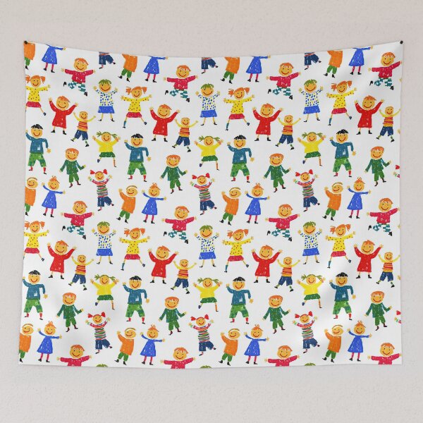 Item preview, Joyful Running Kids Hand Drawn Art designed and sold by Piotrek0001.