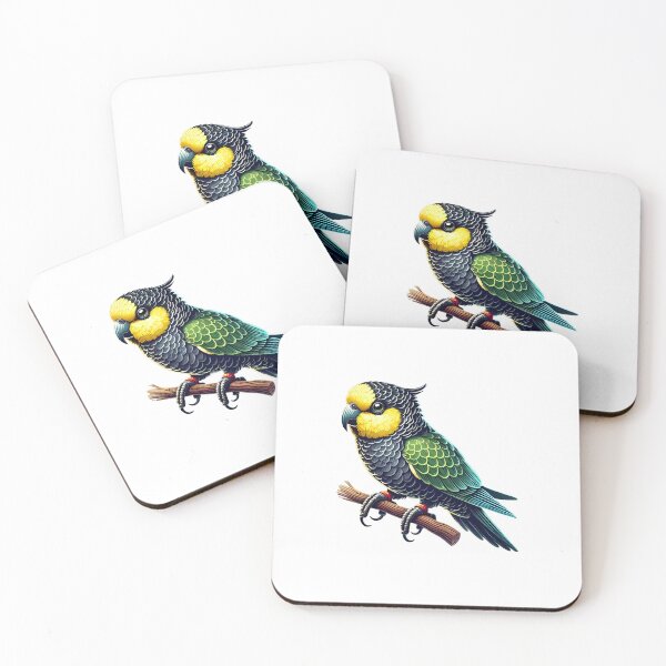 Item preview, A vibrant and colorful parrot perched on a branch showcasing stunning feathers. designed and sold by cave-canvas.