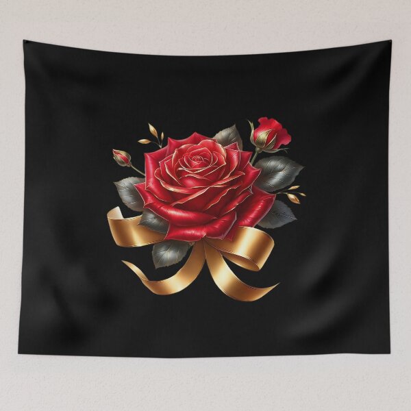 Item preview, Romantic Red Rose Illustration – Floral Botanical Art designed and sold by artedigital99.